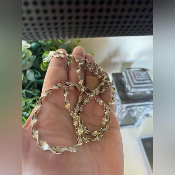 VTG Helen Andrews 925 STERLING SILVER HERRINGBONE TWISTED ITALY CHAIN NECKLACE - Picture 8 of 8